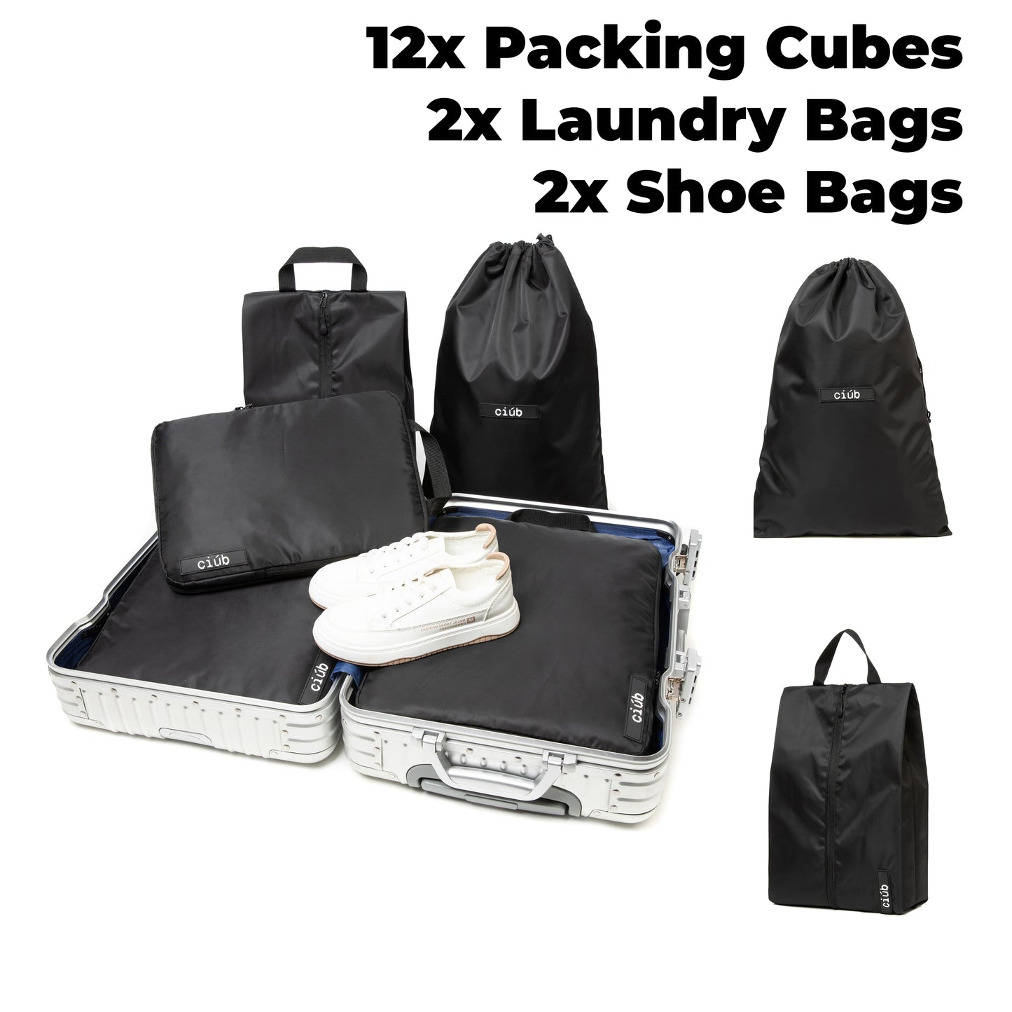 Family Bundle: 12-Pack + 2x Laundry & Shoe Bags