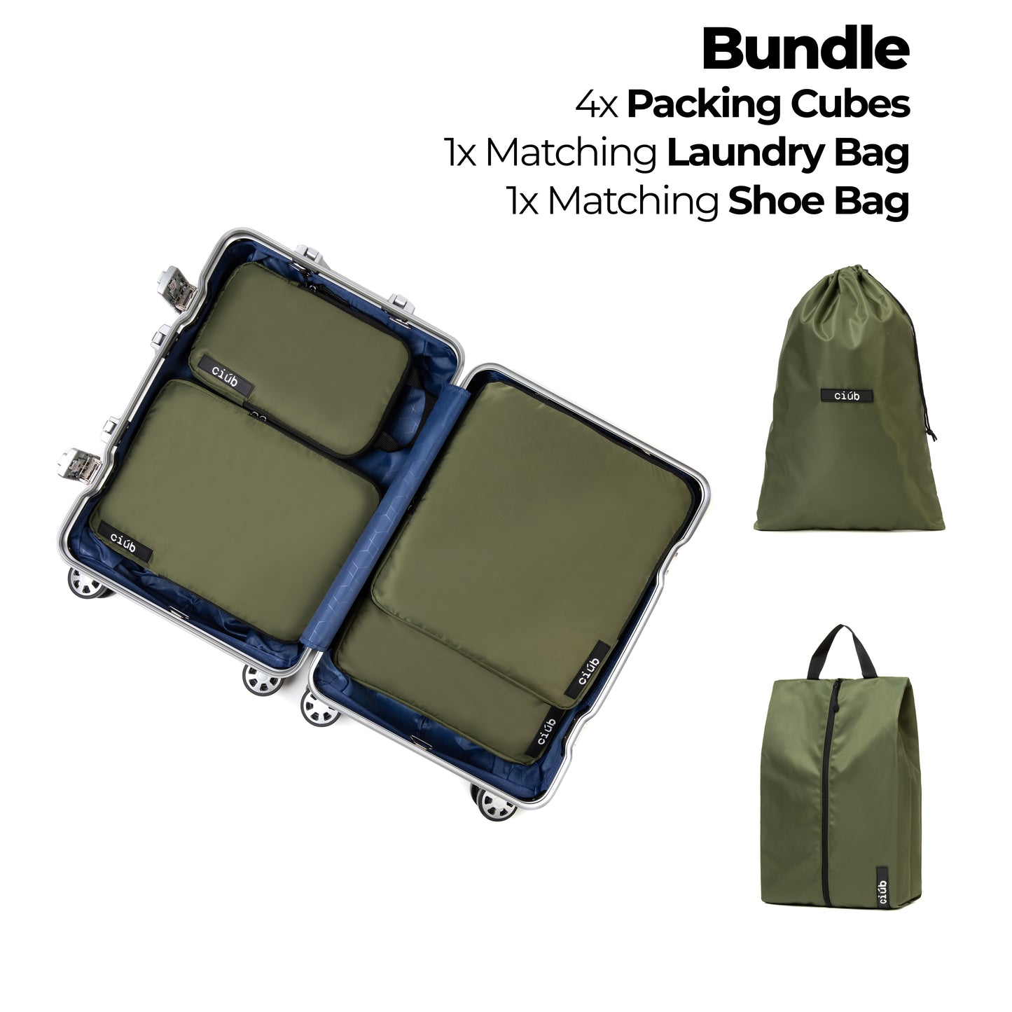 Bundle: 4-Pack+1x Laundry & Shoe Bag