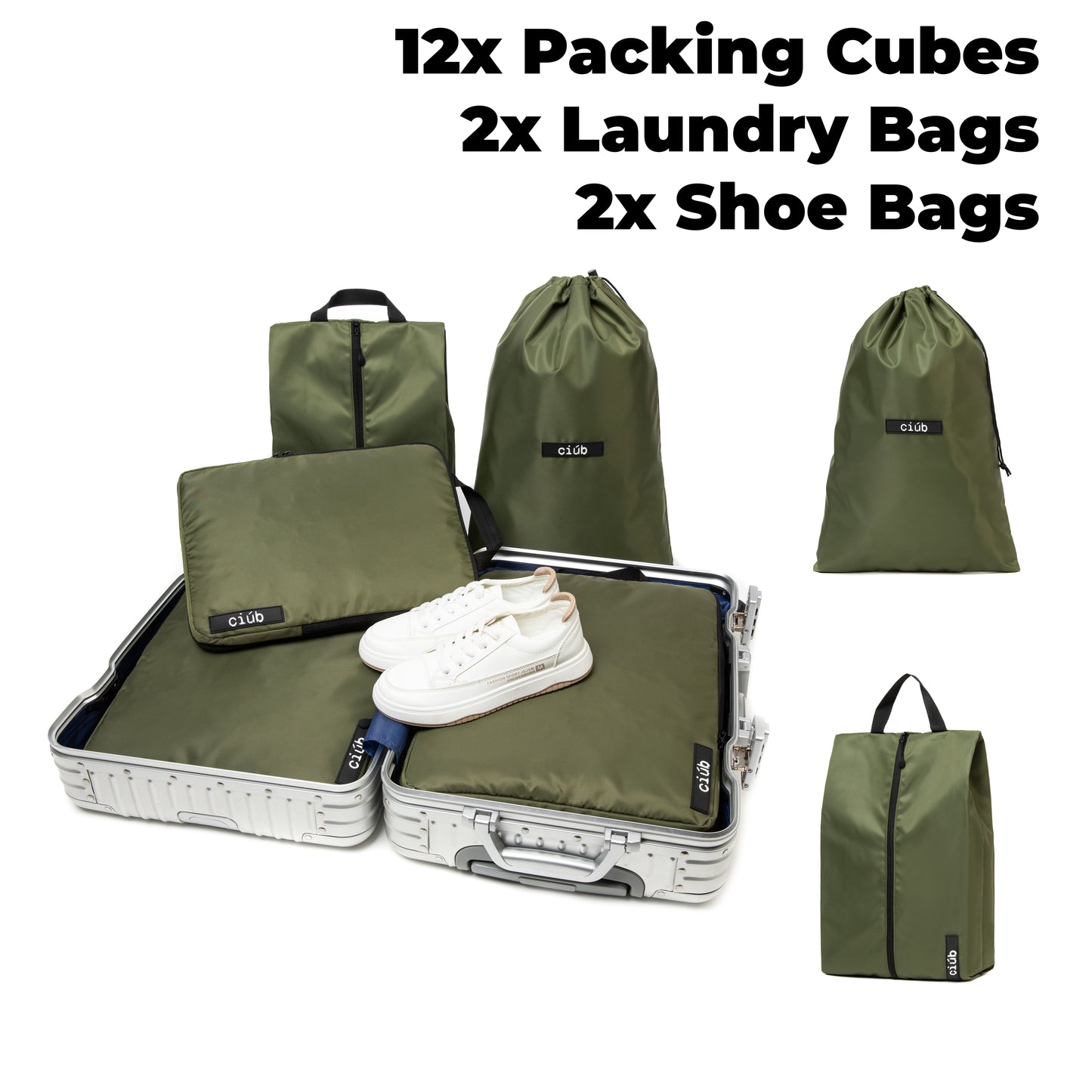 Family Bundle: 12-Pack + 2x Laundry & Shoe Bags