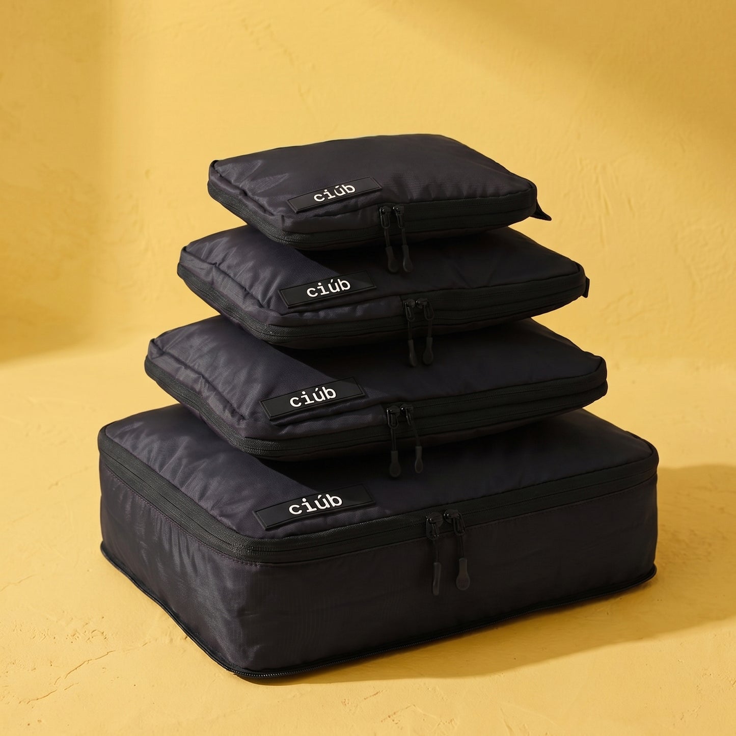 Schwarze Packwürfel – 4er-Pack