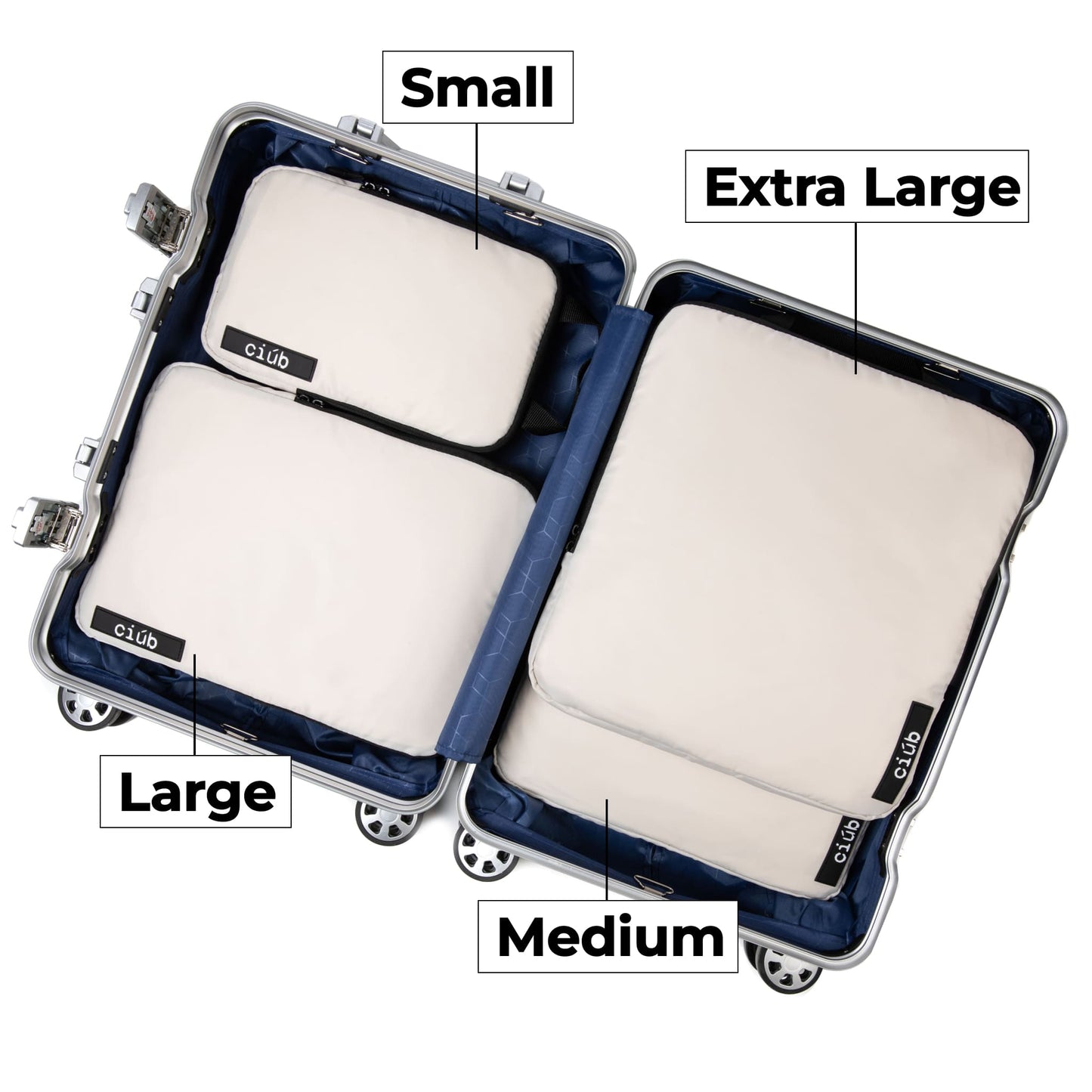 Beige Packing Cubes - 4 Pack