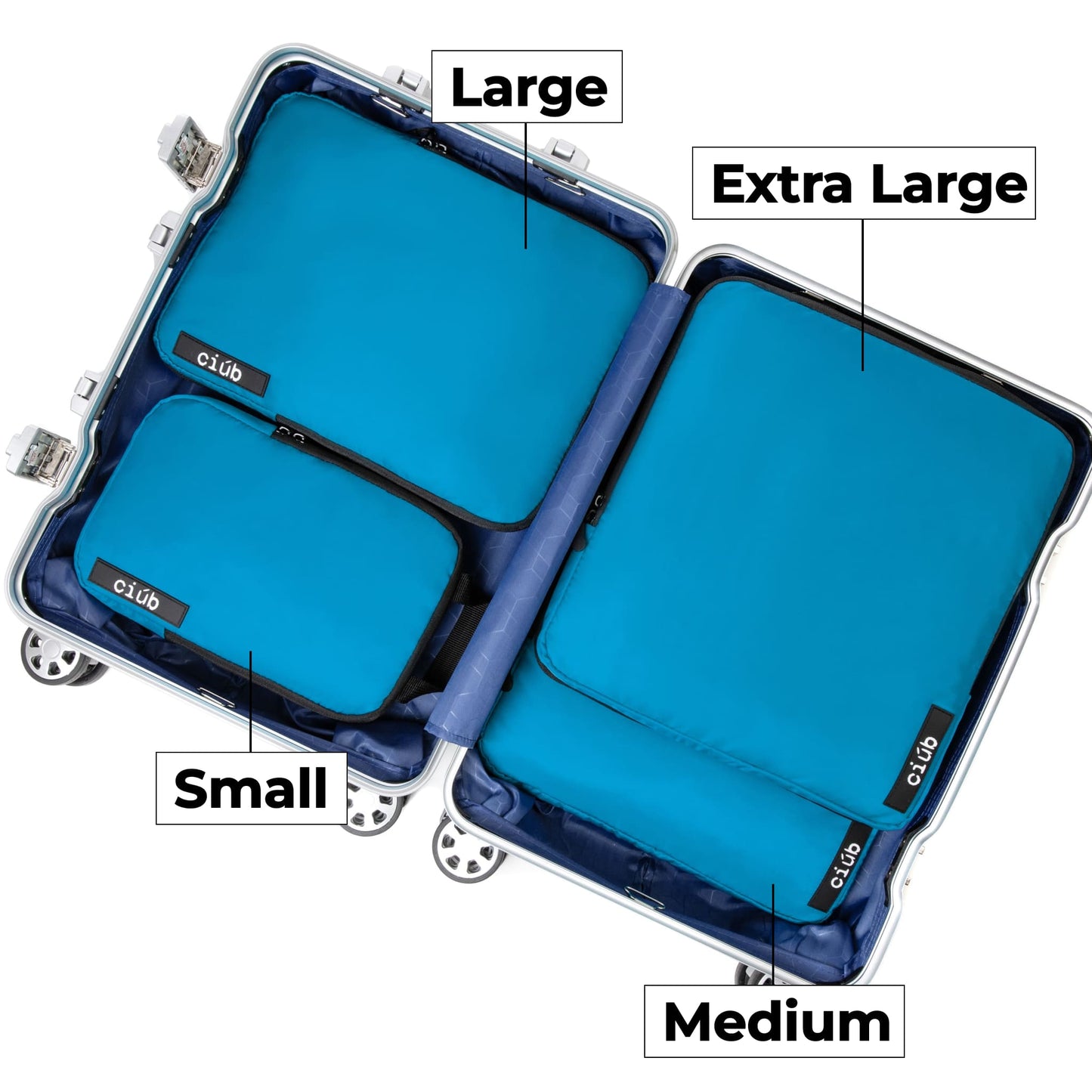 Blue Packing Cubes - 4 Pack