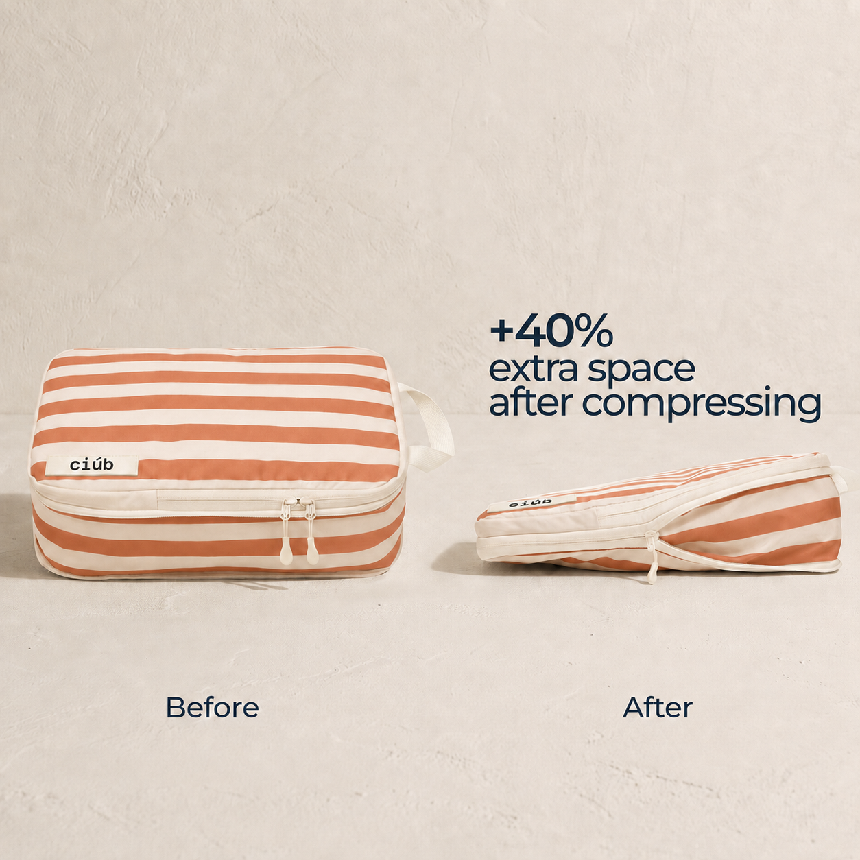 Stripe Compression Packing Cubes