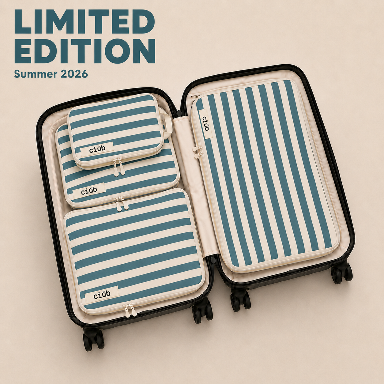 Stripe Compression Packing Cubes
