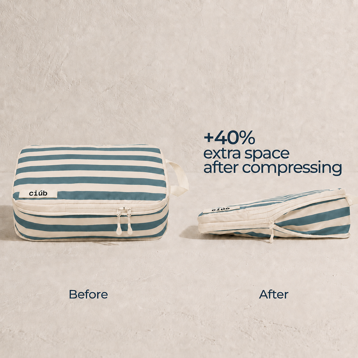 Stripe Compression Packing Cubes