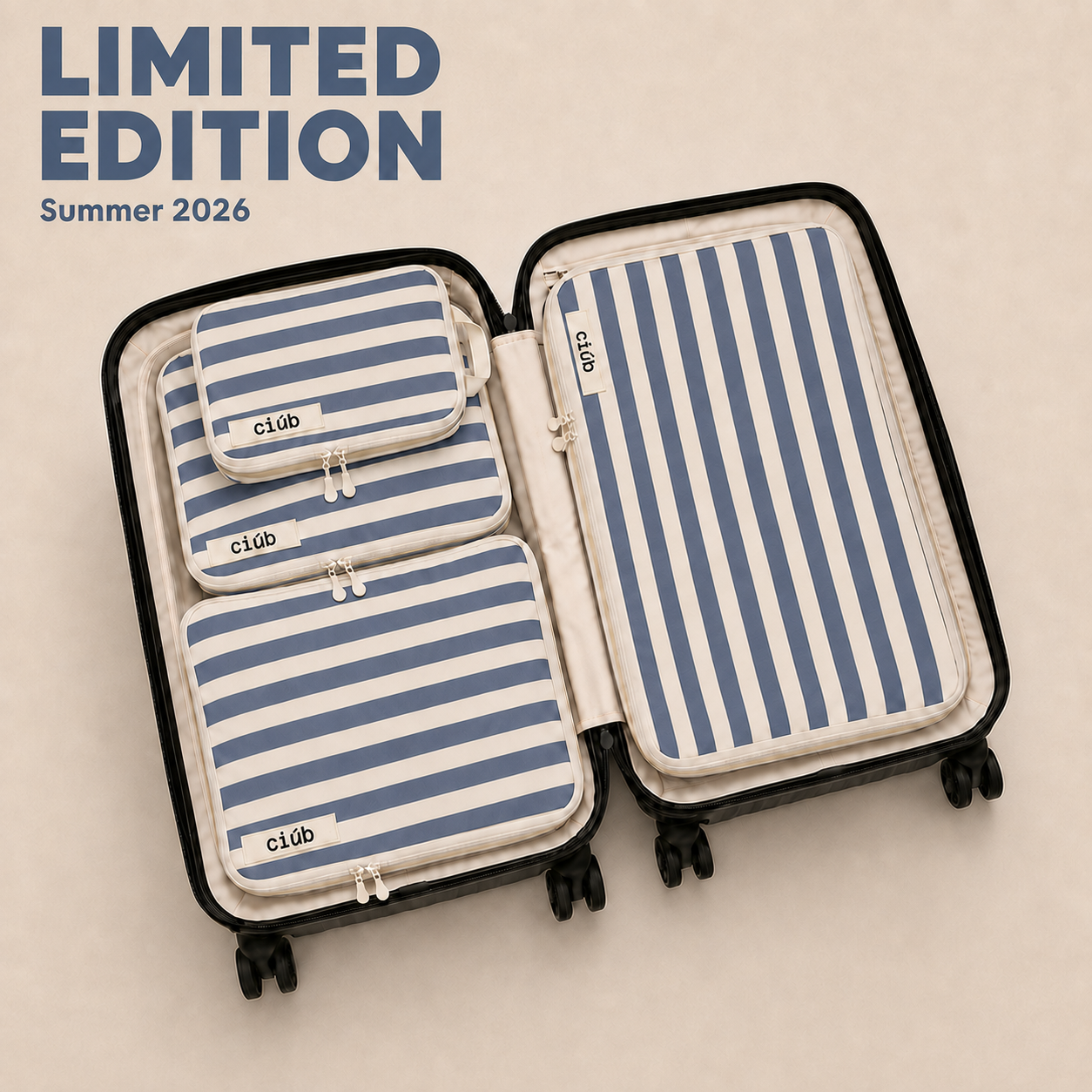 Stripe Compression Packing Cubes