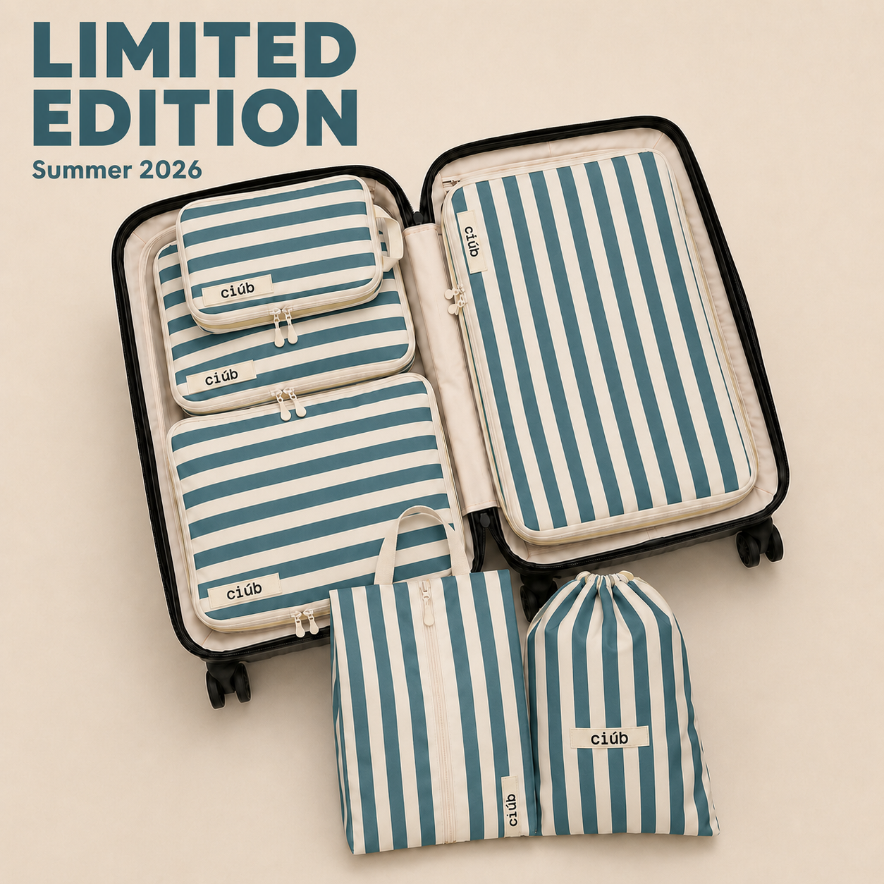 Stripe Compression Packing Cubes