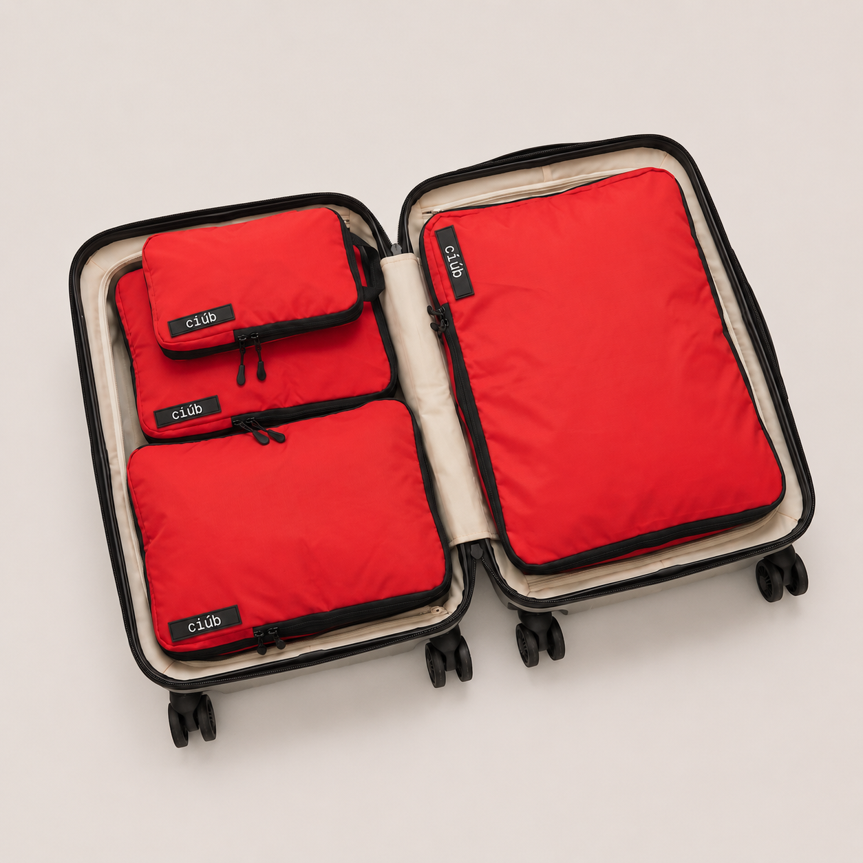 Rote Packwürfel – 4er-Pack