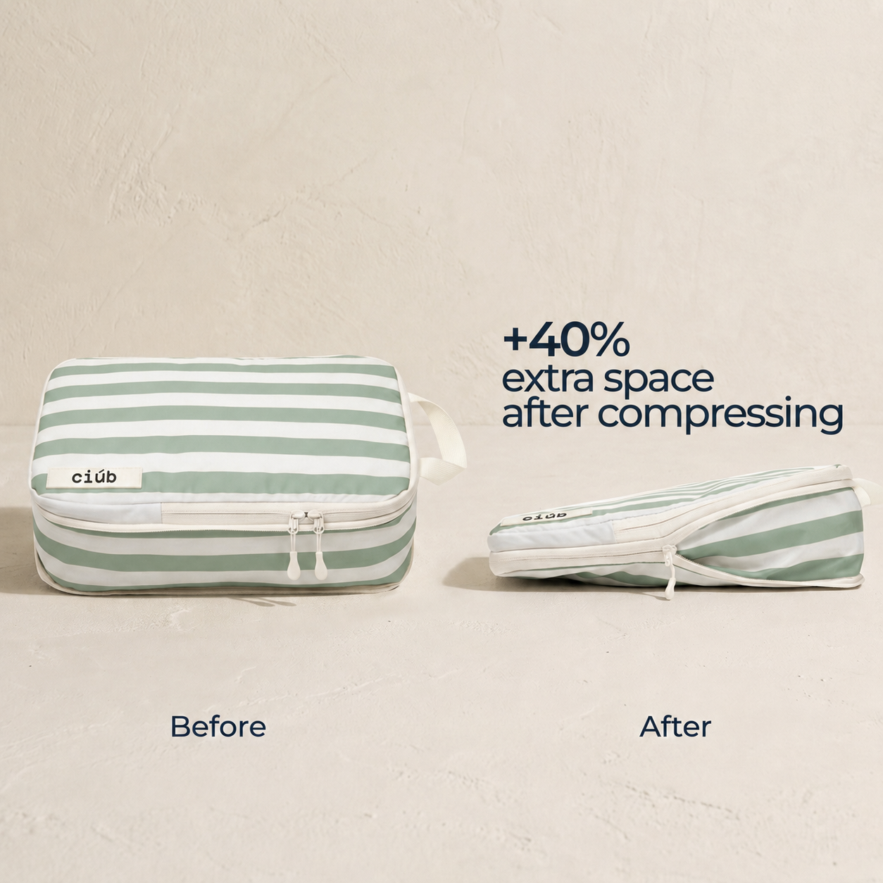 Stripe Compression Packing Cubes