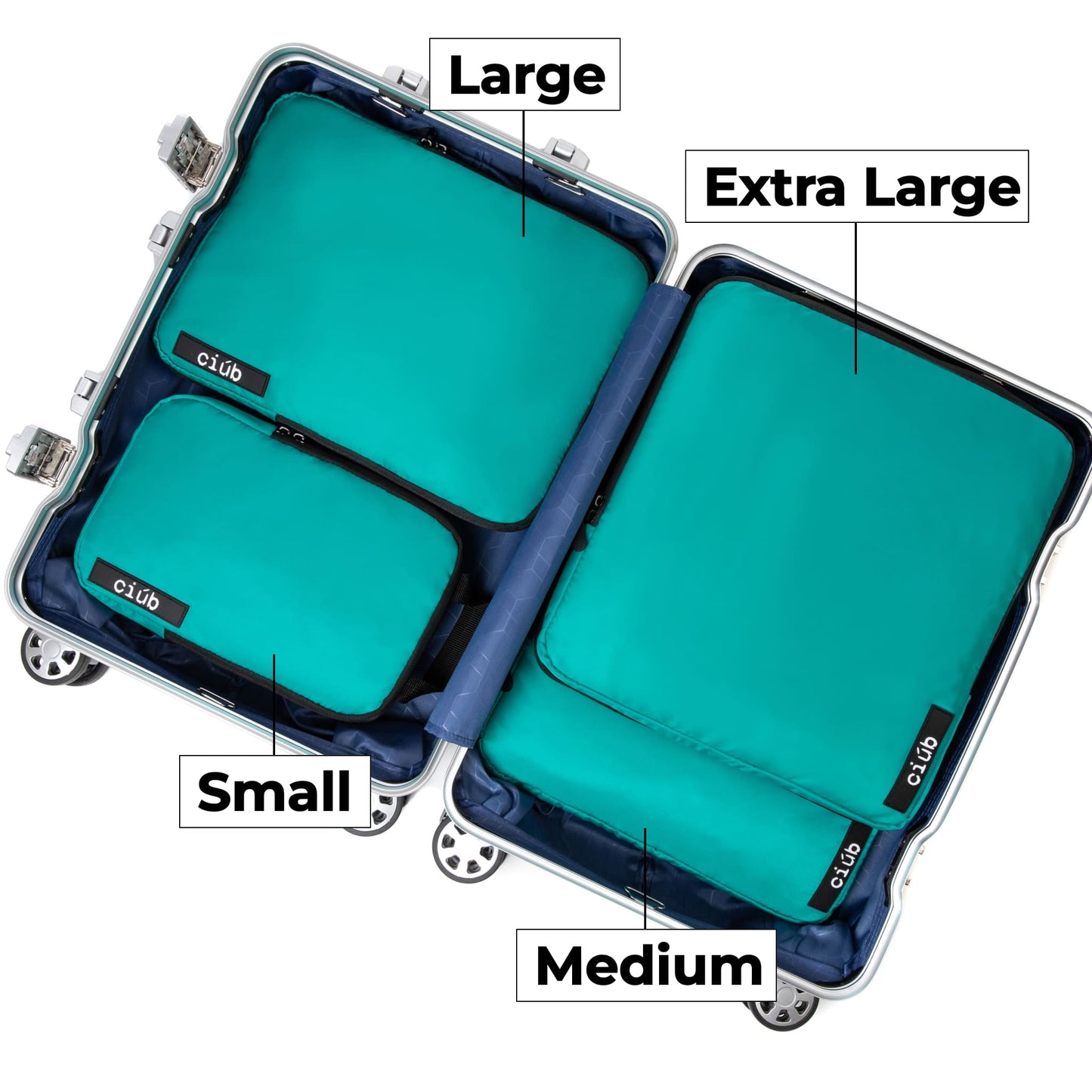 Green Packing Cubes - 4 Pack