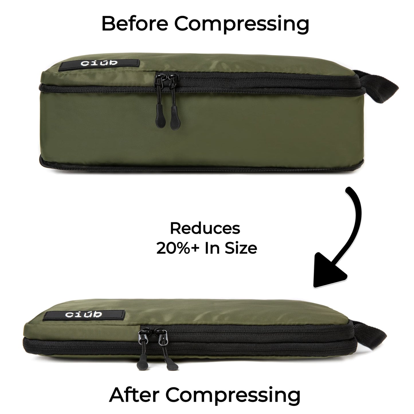 Khaki Packing Cubes - 4 Pack