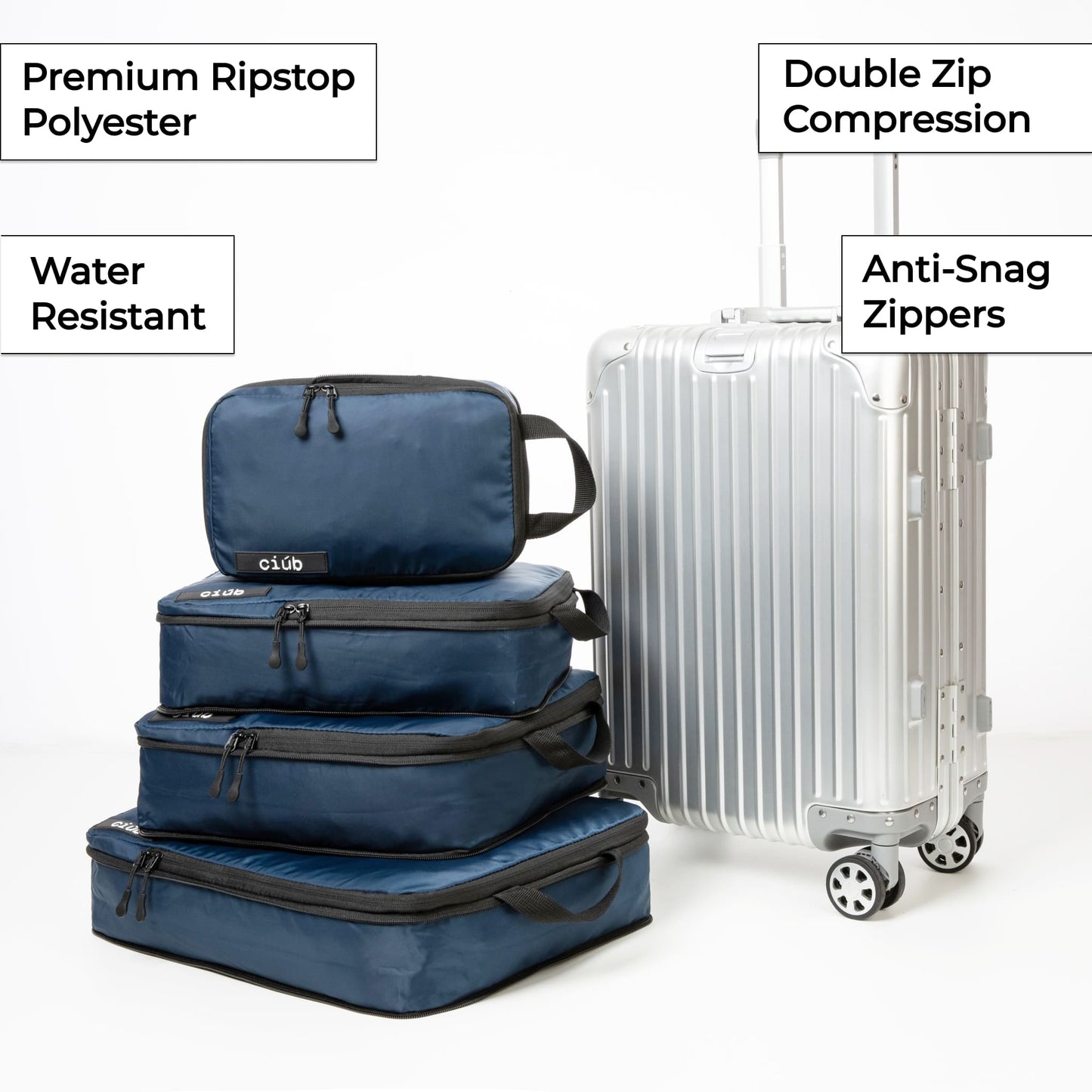 Navy Packing Cubes - 4 Pack