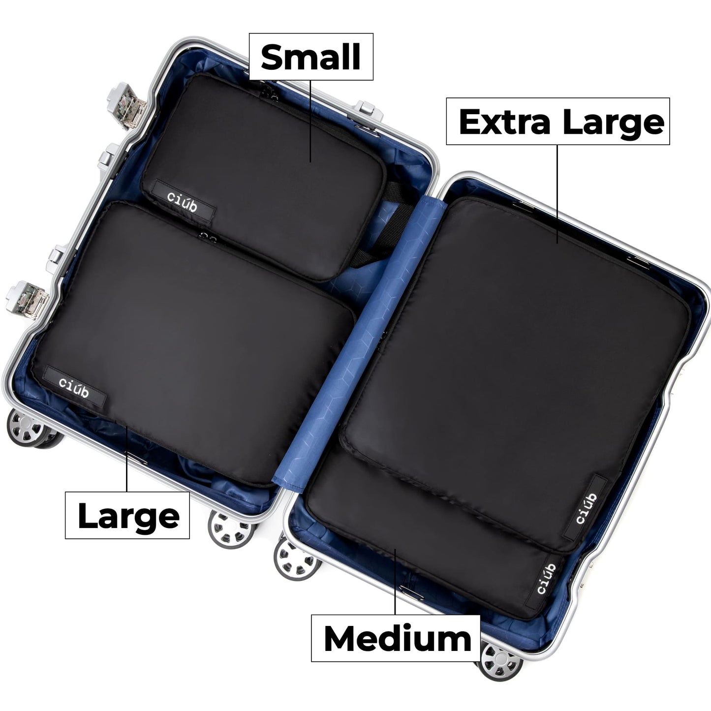 Black Packing Cubes - 4 Pack