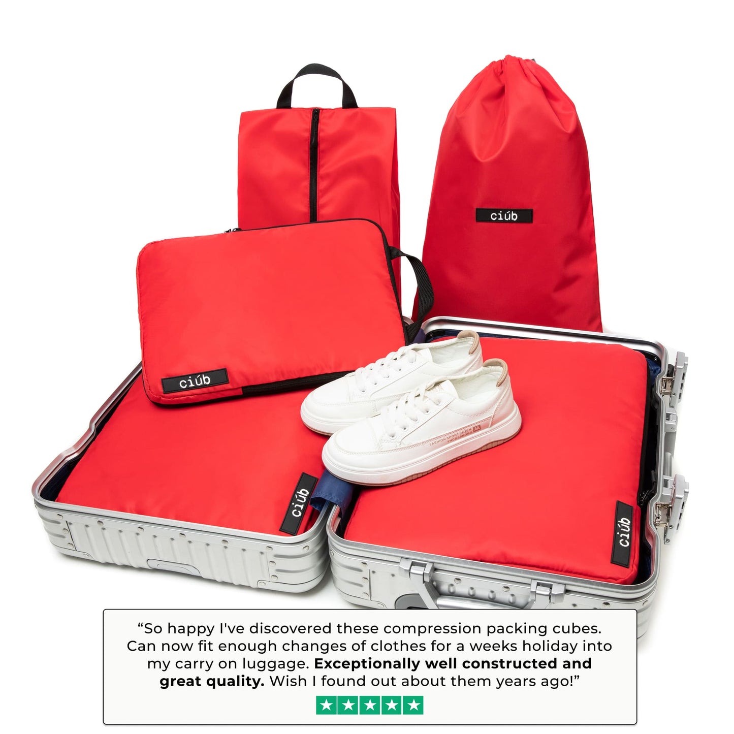 Red Packing Cubes - 4 Pack