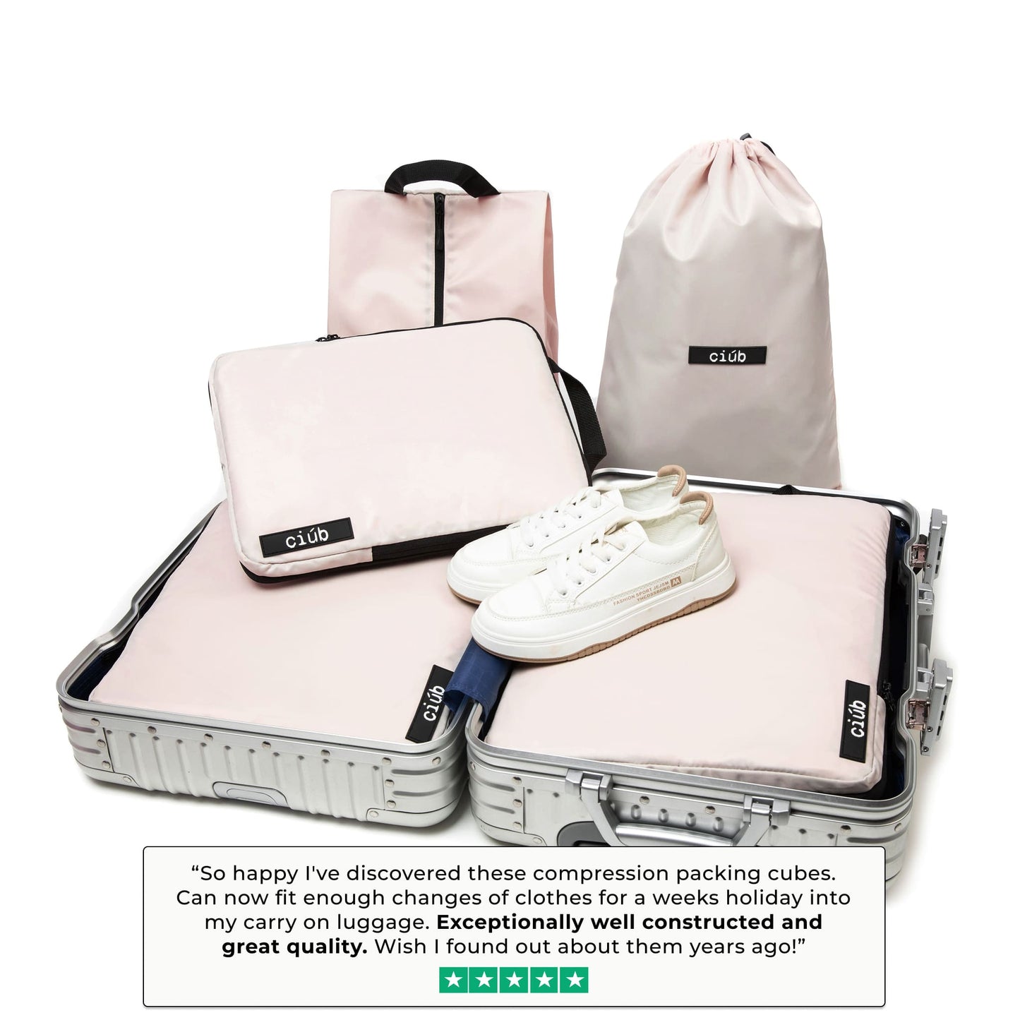 Pink Packing Cubes - 4 Pack