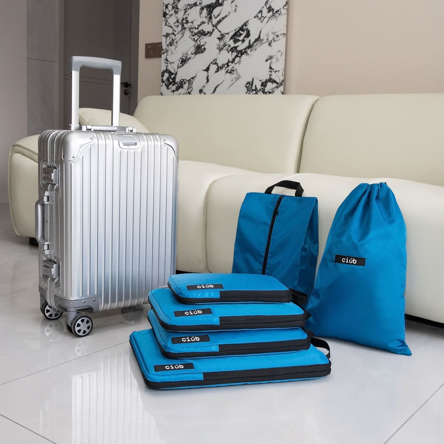 Blue Packing Cubes - 4 Pack