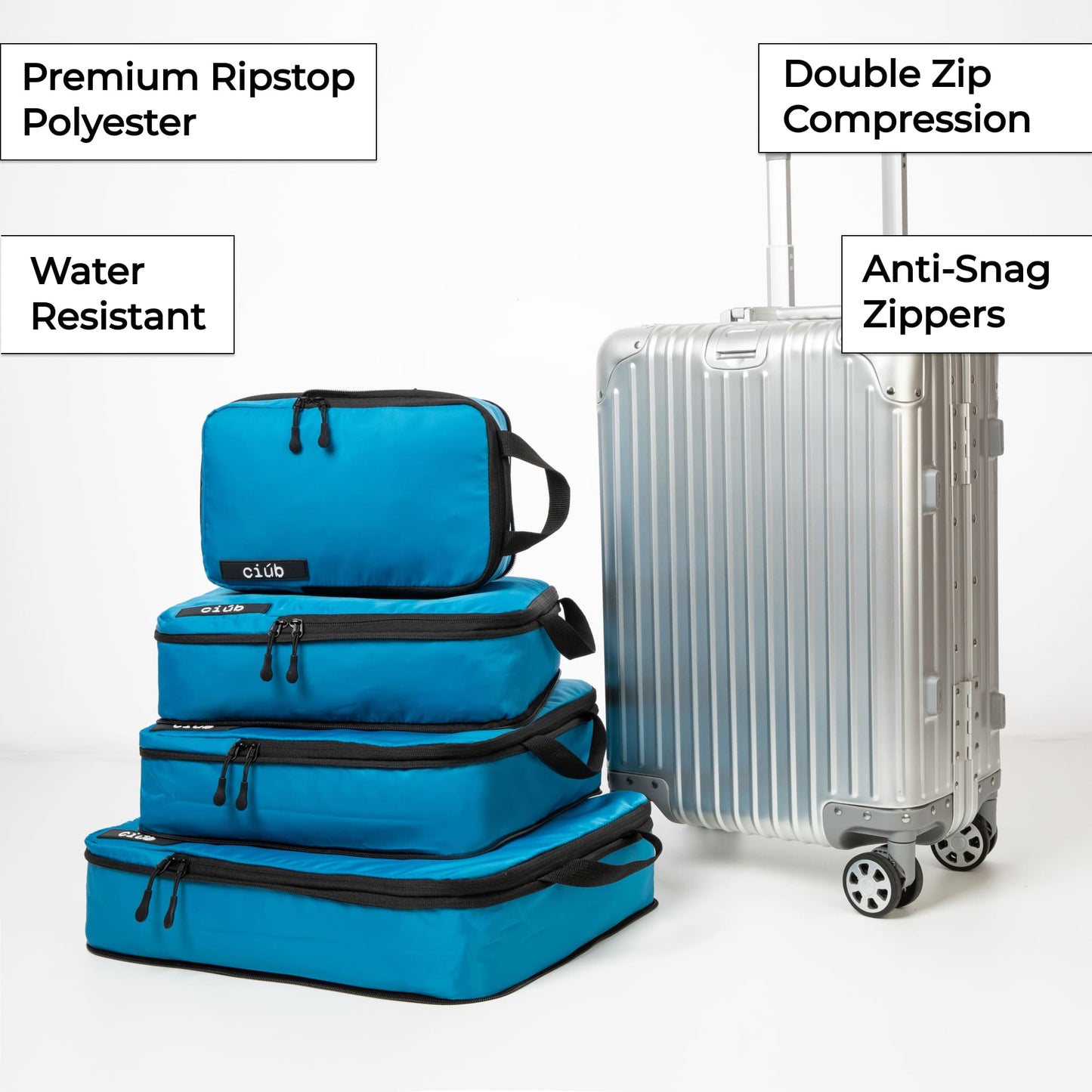 Blue Packing Cubes - 4 Pack