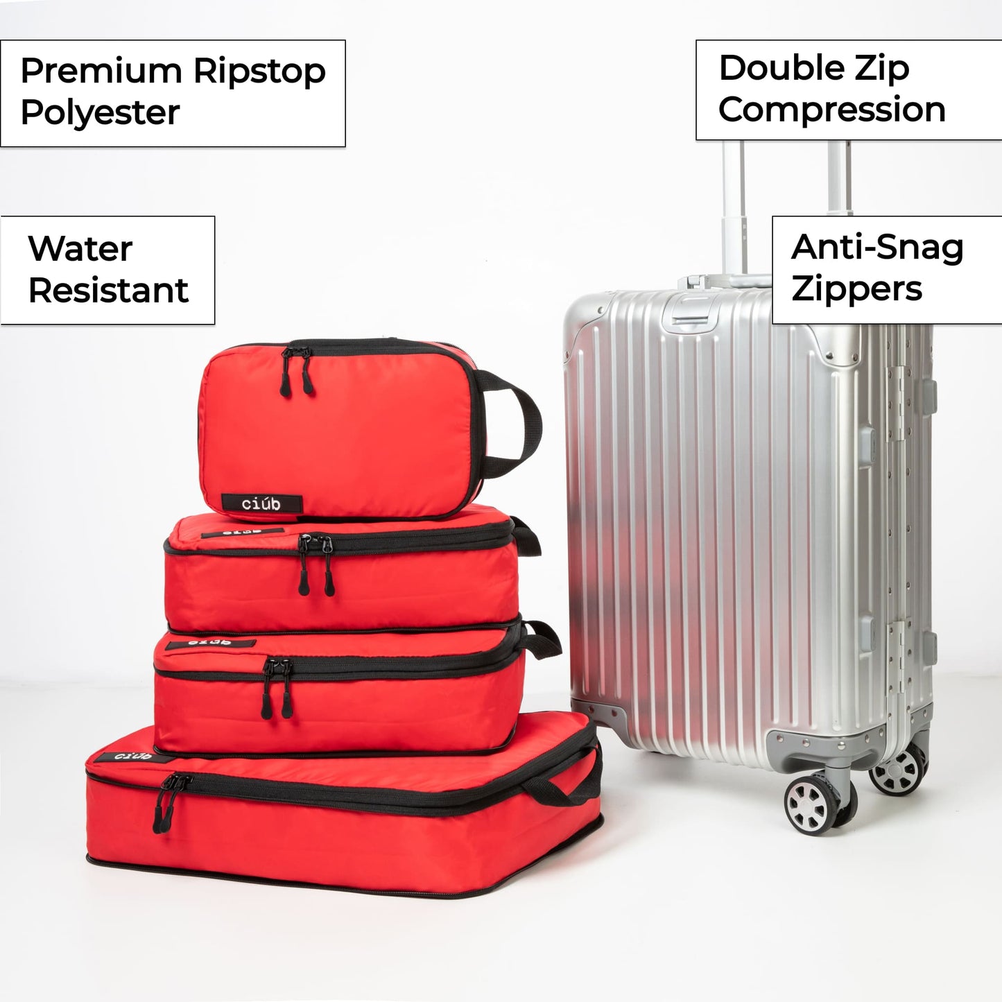 Red Packing Cubes - 4 Pack