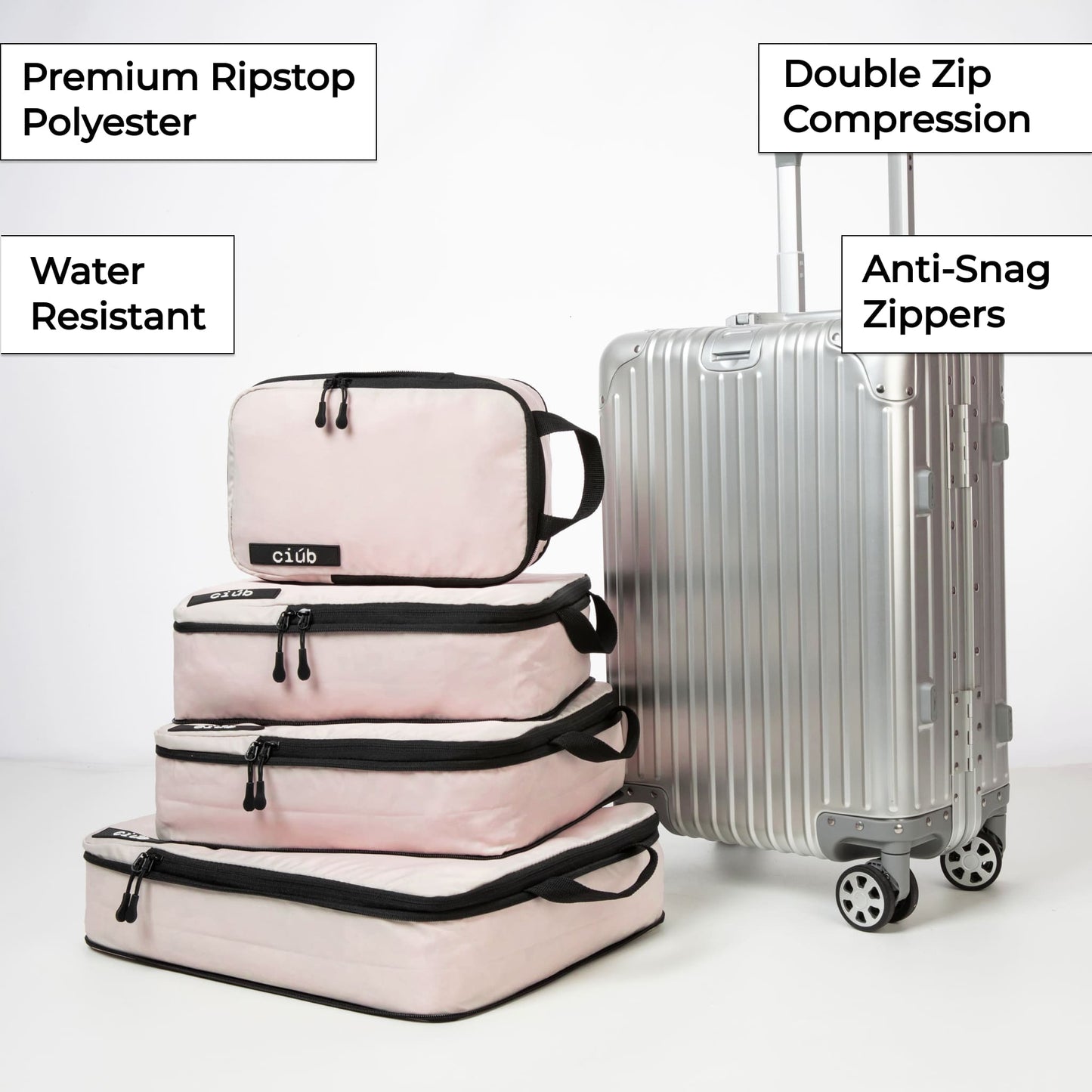 Pink Packing Cubes - 4 Pack